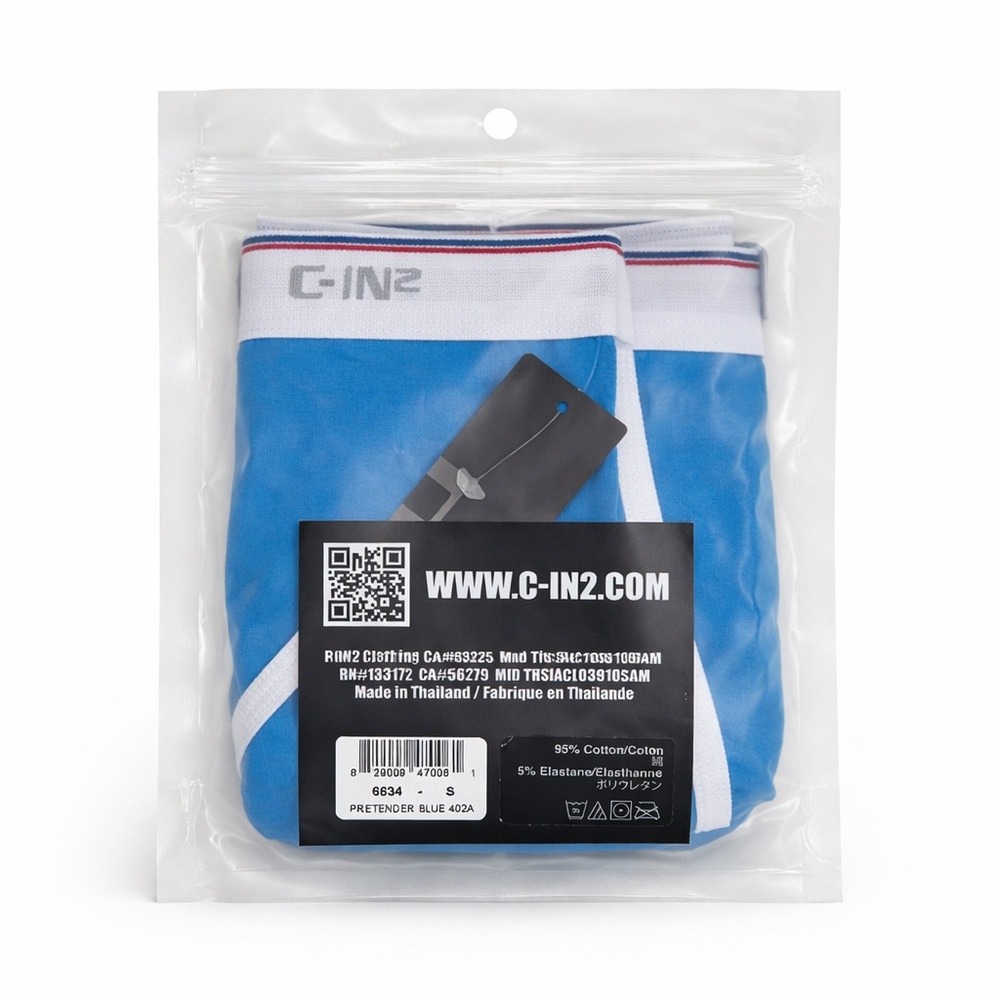 C-IN2 Throwback Boxer Briefs Blue White Mens Size Small (28-30) Contour Pouch - Picture 10 of 10